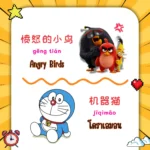 ตัวละครและตัวการ์ตูนชื่อดังในภาษาจีน