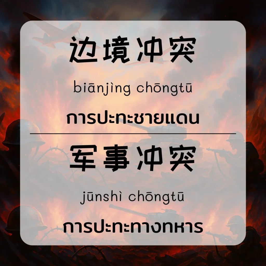 ภาษาจีน เกี่ยวกับสงครามและความขัดแย้งระหว่างชายแดน