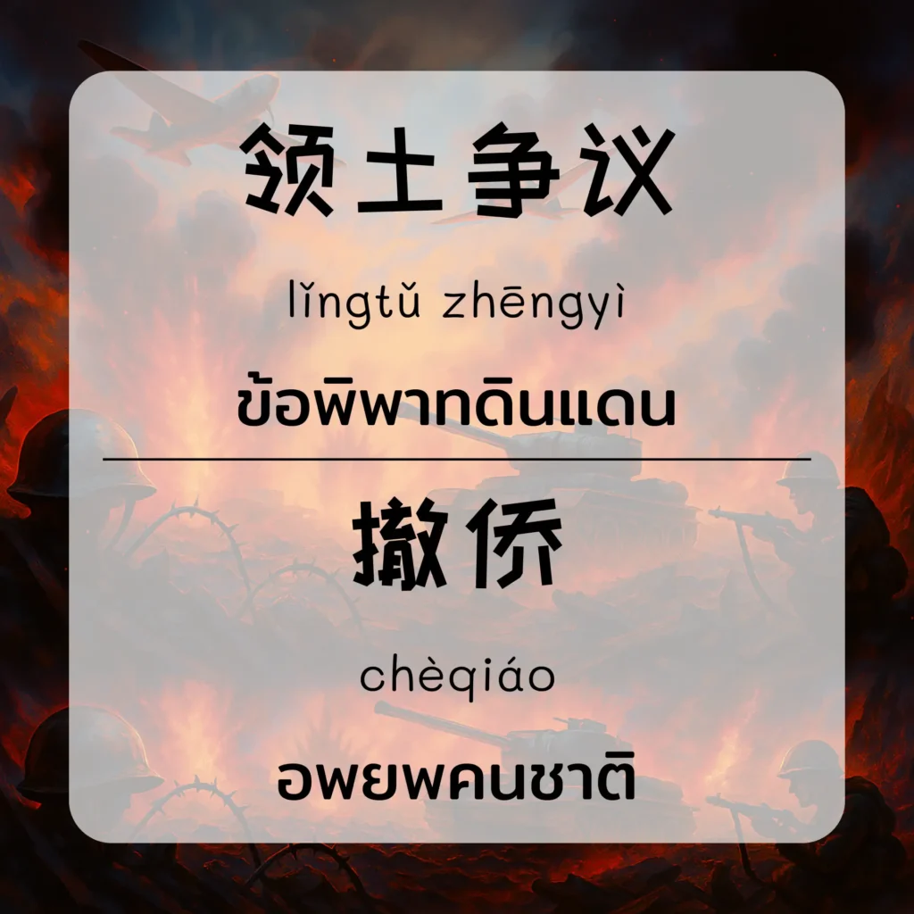 ภาษาจีน เกี่ยวกับสงครามและความขัดแย้งระหว่างชายแดน