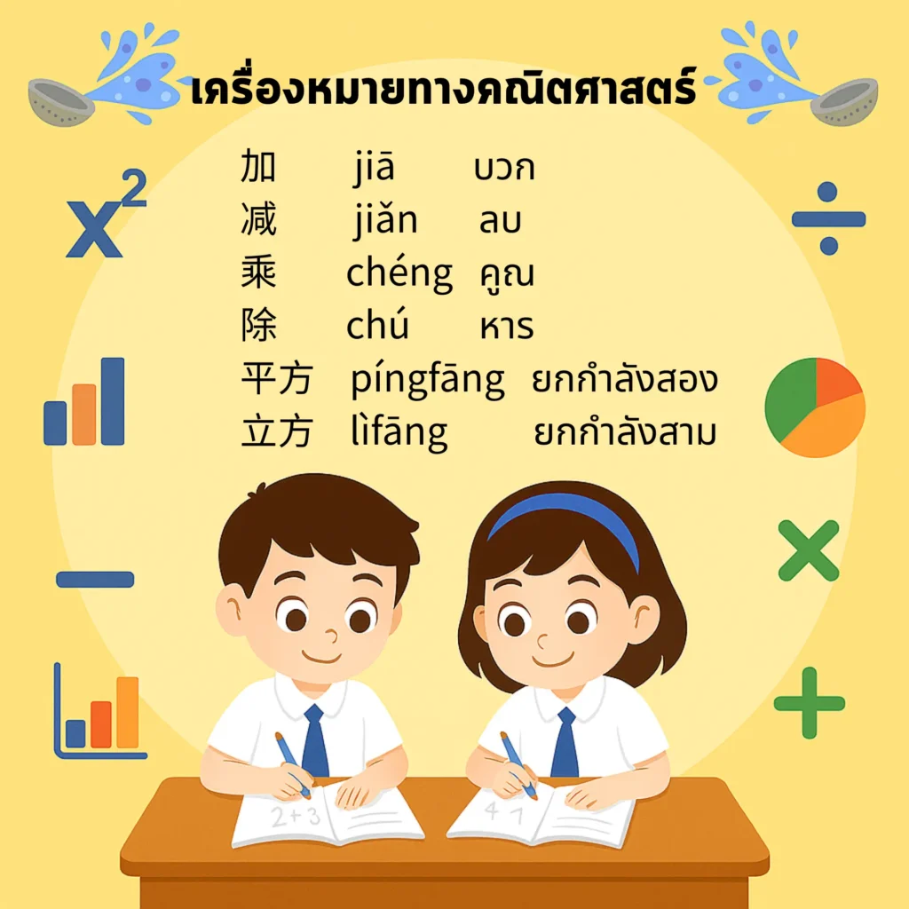 คำศัพท์ภาษาจีนเกี่ยวกับ การคำนวณและคณิตศาสตร์1