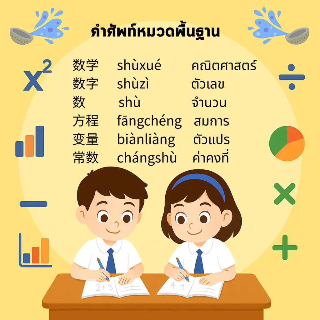 คำศัพท์ภาษาจีนเกี่ยวกับ การคำนวณและคณิตศาสตร์3