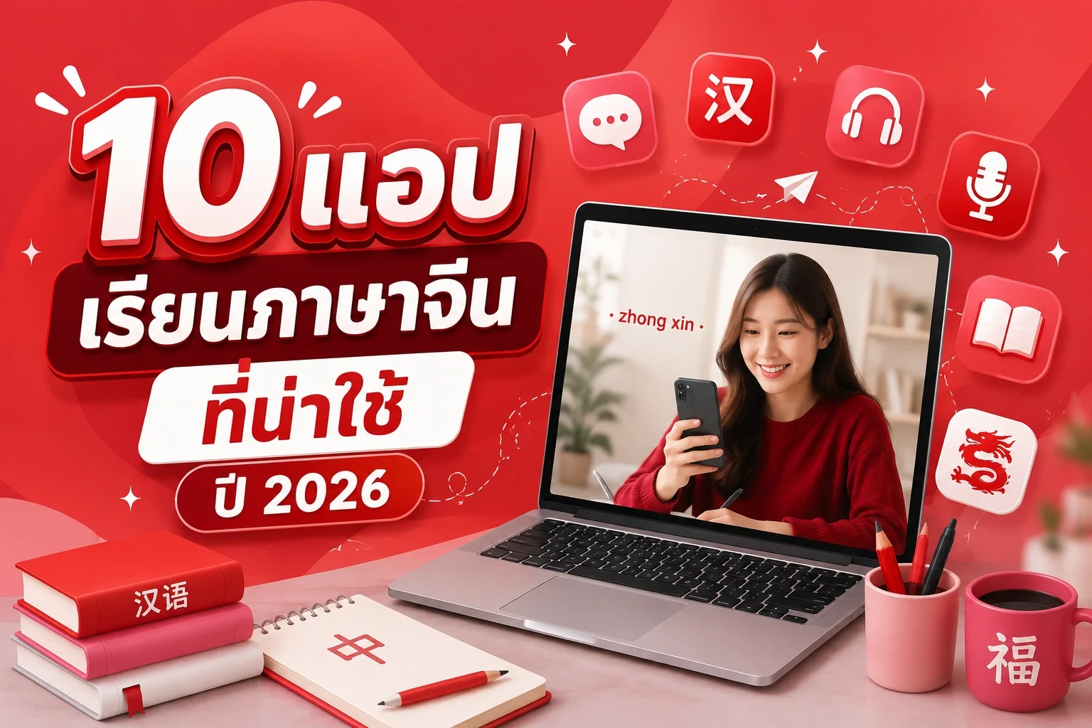 10 แอปเรียนภาษาจีนที่น่าใช้ ปี 2026